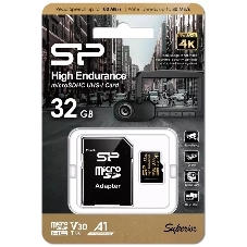 Флеш карта microSDHC 32GB Silicon Power SP032GBSTHDV3V1HSP V30 A1 + adapter