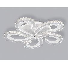 Потолочный светодиодный светильник Ambrella light FA1703/5 WH/CH белый/хром 149W 3000K-6400K 540*540*90 (ПДУ РАДИО 2.4G)