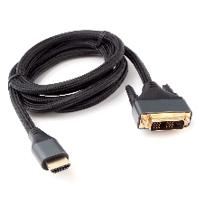 Кабель HDMI-DVI Cablexpert CC-HDMI-DVI-4K-6, 19M/19M, single link, 4K, медь, нейлоновая оплетка, метал.разъемы, 1.8м, черный, коробка