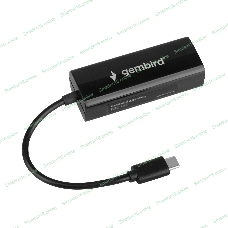 Сетевой адаптер Ethernet Gembird NIC-U10, Type-C USB 2.0 - Fast Ethernet adapter, пластик, черный, RTL8152
