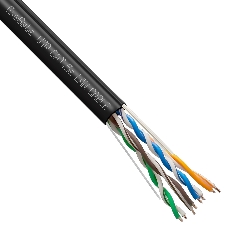 Кабель ExeGate Special UTP4-C5e-CCA-S24-SW-OUT-PE-BK-305 UTP 4 пары кат.5e CCA, 0.48мм (24AWG), внешн., с тросом, 305м, черн., PE