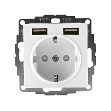 Розетка 16А с 2 USB A+A, 5В/2,4А, 2х5В/1,2А, механизм ATN000130 Schneider Electric белый