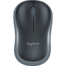 Мышь беспроводная Logitech M185 серый/черный, 1000 dpi, радиоканал, USB, кнопки - 3