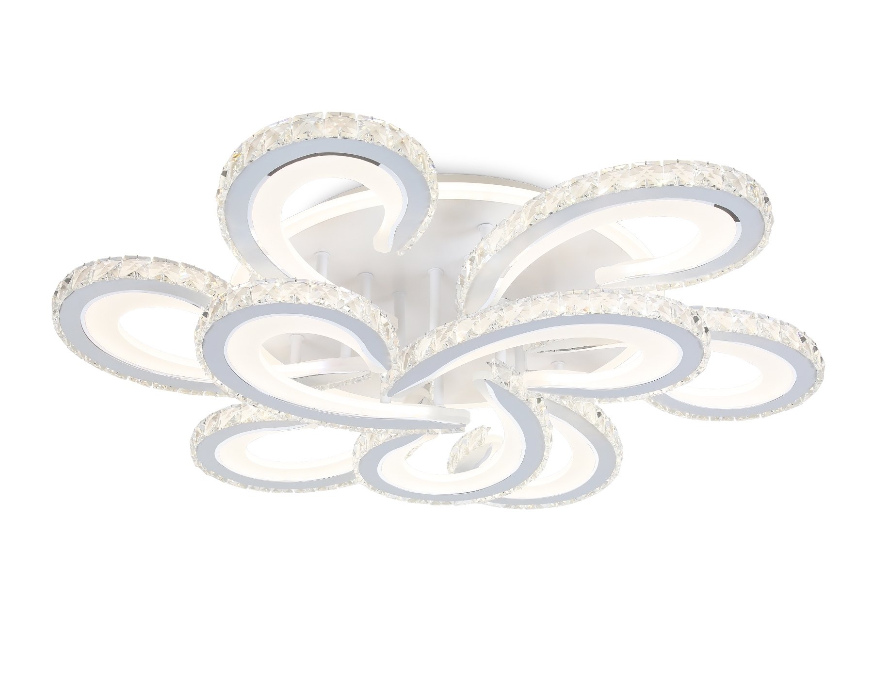 Потолочный светодиодный светильник Ambrella light FA1704/6+3 WH/CH белый/хром 255W 3000K-6400K 610*610*130 (ПДУ РАДИО 2.4G)