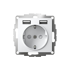 Розетка 16А с 2 USB A+A, 5В/2,4А, 2х5В/1,2А, механизм ATN000130 Schneider Electric белый