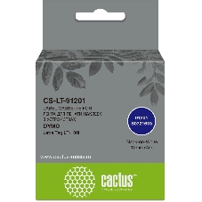 Картридж ленточный Cactus CS-LT-91201 черный шрифт, белый фон (12 мм, 4 м) для Dymo Letra Tag LT-100H