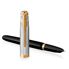 Ручка перьевая Parker 51 Premium (CW2169030) Black St.Steel GT, F, сталь нержавеющая, подарочная коробка