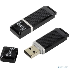 Флешка USB Smartbuy Quartz Black (SB16GbQZ-K), 16Gb, USB 2.0, R/W 25/15, черный