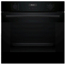 Духовой шкаф электрический Bosch HJA737BA0 Serie 4, 60 см, 76 л, черный, Auto Pilot 10, 3D Hotair,класс энергоэффективности А, 7 режимов, LCD-дисплей, галогенное освещение, самоочистка EcoClean,проволочные направляющие
