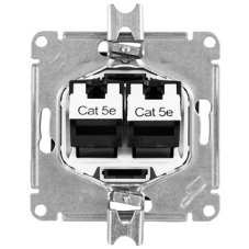 Розетка компьютерная двойная RJ45+RJ45, кат.5E, механизм ATN000785 Schneider Electric AtlasDesign Грифель