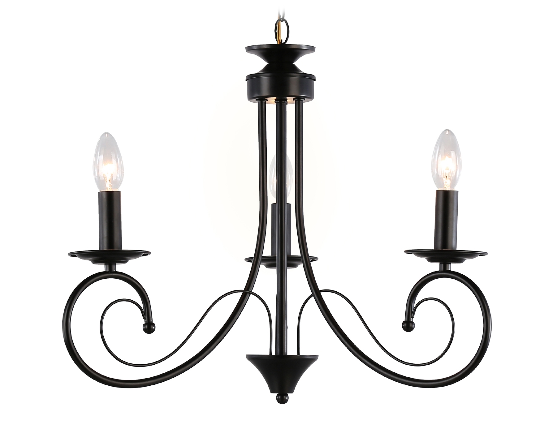 Светильник Ambrella light TR9606/3 BK черный E14/3 max 40W D560*650