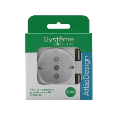 Розетка 16А с 2 USB A+A, 5В/2,4А, 2х5В/1,2А, механизм ATN000130 Schneider Electric белый