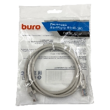 Патч-корд Buro cat.5e 1.5м серый RJ-45 (m)-RJ-45 (m)