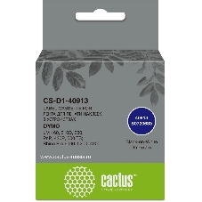 Картридж ленточный Cactus CS-D1-40913 9мм, черный шрифт, белый фон, 7м для DYMO LM 160, 210D, 280, PnP, 420P, 500 TS; Rhino Pro 6000, 5200, 4200