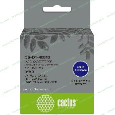 Картридж ленточный Cactus CS-D1-40913 9мм, черный шрифт, белый фон, 7м для DYMO LM 160, 210D, 280, PnP, 420P, 500 TS; Rhino Pro 6000, 5200, 4200