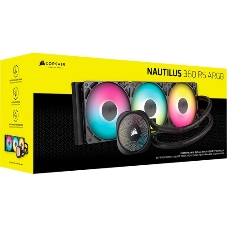 Система жидкостного охлаждения Corsair NAUTILUS 360 ARGB (360мм, черный, ARGB/ Fans: 3x120мм, 72.8CFM, 36dBA, 1700RPM/ S: 1851, 1700, AM5, AM4)