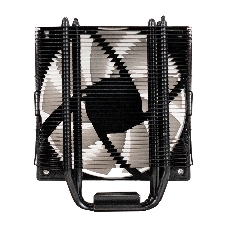 Кулер для процессора ExeGate Dark Magic EXX400V3-PWM.RGB (Al+Cu, черное покрытие, 4 тепл.трубки, LGA1150/1151/1155/1156/1200/1700/1851/AM2/AM2+/AM3/AM3+/AM4/AM5/FM1/FM2/754/939/940, TDP 140W, Fan 120mm, PWM, 800-1800RPM, Hydro bearing, 4pin, 11-24db, 500г брутто, RGB подсветка, с термопастой, на винтах, RTL)
