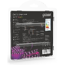 Лента светодиодная Gauss 312000414 LED 5050/60-SMD 14.4W 12V DC RGB блистер 5м