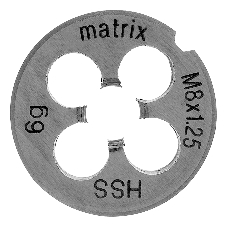 Плашка MATRIX М8x1,25 мм, Р6М5  77077