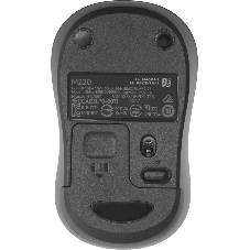 Мышь беспроводная Logitech M220 SILENT черный/серый, 1000 dpi, радиоканал, USB, кнопки - 3