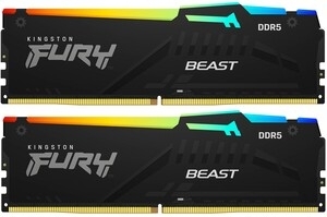 Оперативная память Kingston Fury Beast, DDR5, 32Gb (2x16 Gb), 6800 MHz, CL34, радиатор, черный