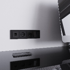 Розетка Ethernet RJ-45 (черный акрил)