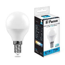 Лампа светодиодная Feron LB-95 7W 230V E14 6400K G45