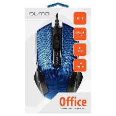 Мышь проводная Qumo Office M14 синий, 1000 dpi, USB, кнопки - 3