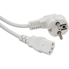 Шнур питания Lanmaster LAN-PP13/SHA-1.0-WH C13-Schuko проводник.:3x0.75мм2 1м 220В 10А белый