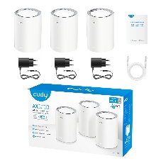 Бесшовный Mesh роутер Cudy M1800(3-Pack) AX1800 10/100/1000BASE-TX белый (упак.:3шт)