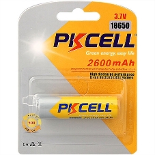 Литий-ионный аккумулятор PKCELL 18650 2600-1B тип - 18650 1 шт в блистере, без защиты