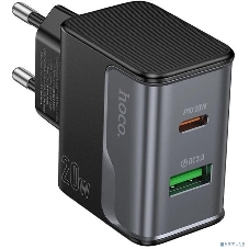 Зарядное устройство Hoco 20Вт, 3А, QC3.0/PD, 1xUSB, 1xType-C, CS71A, черный, коробка
