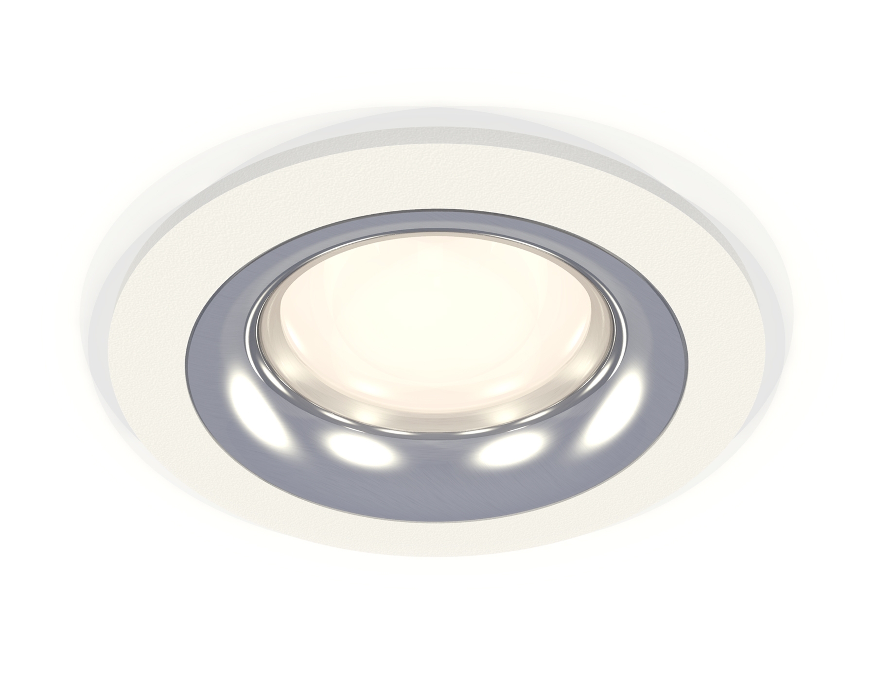 Комплект встраиваемого светильника Ambrella light XC7621003 SWH/PSL белый песок/серебро полированное MR16 GU5.3 (C7621, N7012)