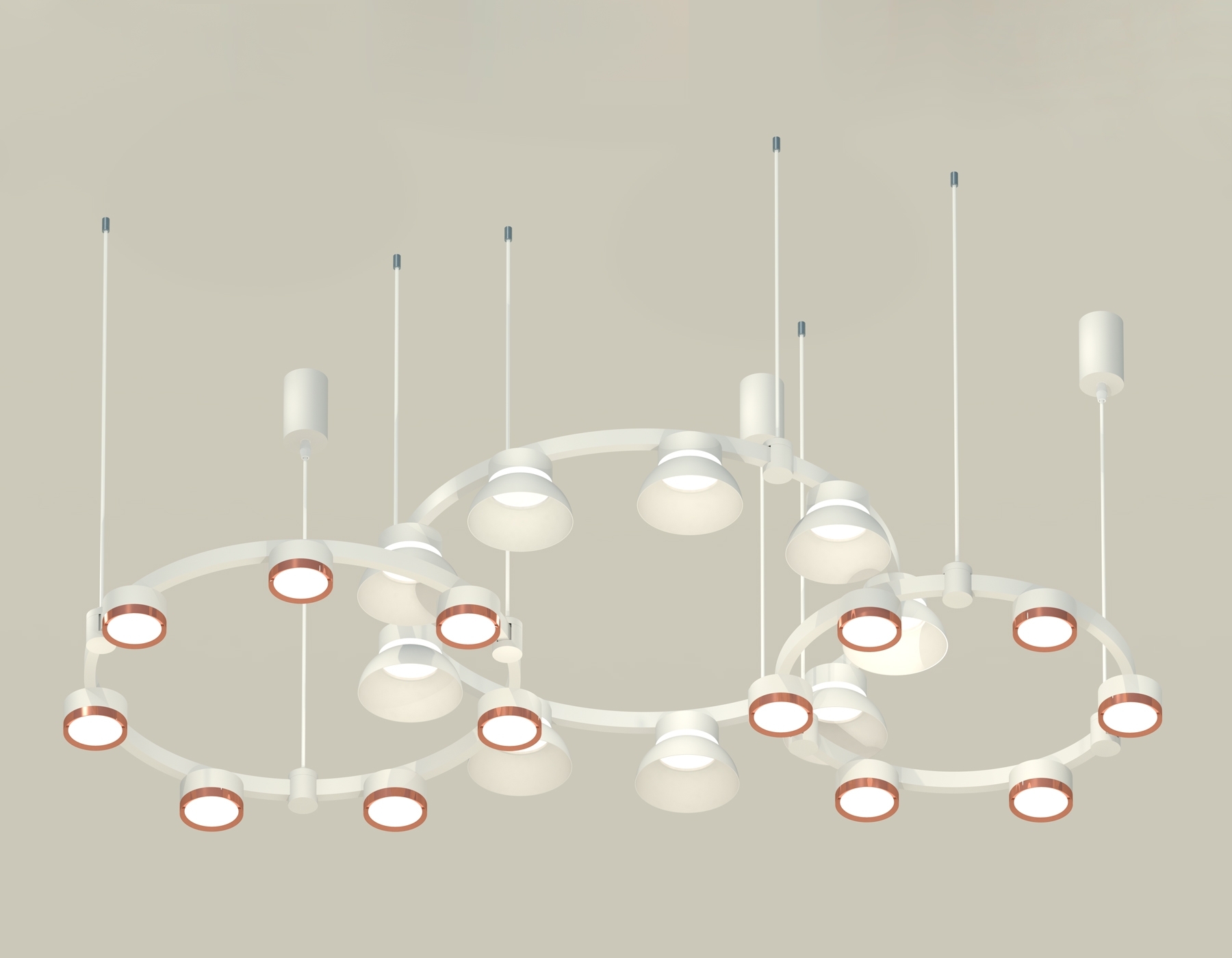 Светильник Ambrella light XR92082020/22 SWH/PPG/FR белый песок/золото розовое полированное/белый матовый GX53