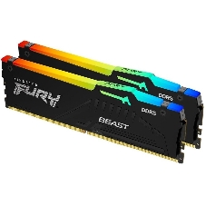 Оперативная память Kingston Fury Beast, DDR5, 32Gb (2x16Gb), 5600MHz, CL40, DIMM, с радиаторами, RGB, черный