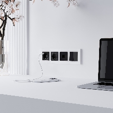 Розетка Ethernet RJ-45 (черный акрил)