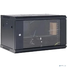 Шкаф коммутационный Rexant настенный 6U 600x600 мм пер. дв. стекл черный
