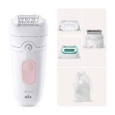 Эпилятор Braun SE5-050 скор.:2 насад.:4 от электр.сети от аккум. белый/розовый