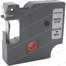 Картридж ленточный Cactus CS-D1-43613 6мм, черный шрифт, белый фон, 7м для DYMO LM 160, 210D, 280, PnP, 420P, 500 TS; Rhino Pro 6000, 5200, 4200