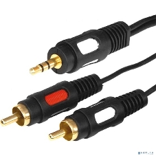 Шнур Rexant Стерео 3,5 м м - 2 RCA длина 3 мeтра (GOLD)