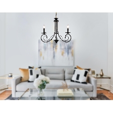 Светильник Ambrella light TR9606/3 BK черный E14/3 max 40W D560*650
