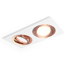 Комплект встраиваемого поворотного светильника Ambrella light XC7635084 SWH/PPG белый песок/золото розовое полированное MR16 GU5.3 (C7635, N7005)