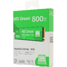 Накопитель SSD WD Green SN3000, 500Gb, PCIe 4.0 x4, M.2 2280, NVMe, R/W 5000/4100
