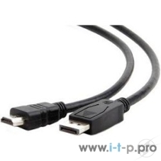 Кабель DisplayPort-HDMI Gembird/Cablexpert 1,8м, 20M/19M, черный, экран, пакет