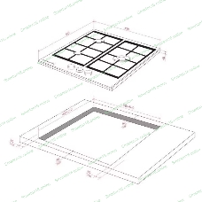 Варочная панель Kuppersberg FG 46 W газ, High-Tech, 45 см, автоматический электроподжиг, газ-контроль, форсунки под сжиженый газ, SABAF конфорки, чугунные решетки, цвет белый, цвет фурнитуры белый