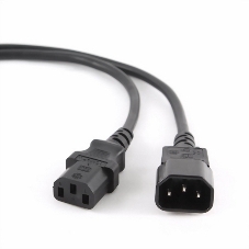 Кабель питания сист.блок-монитор Cablexpert PC-189-10, 3.0м, C13-C14, 6А, черный, с заземлением