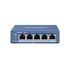 Коммутатор Hikvision DS-3E0505P-E, 4×1 Гбит/с PoE+ + 1×1 Гбит/с, неуправляемый