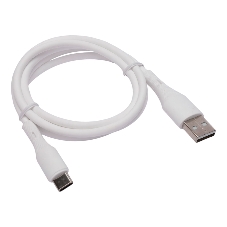 Кабель USB2.0 Cablexpert CC-USB2S-AMCM-1M-W, AM/Type-C, 3А, 18Вт, QC3.0, силиконовый, медь, 1м, белый, пакет