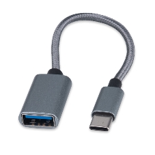 Кабель-переходник USB2.0 OTG Cablexpert A-OTG-CMAF2-02, Type-C(M)/AF, алюминий+нейлон.оплетка, 0.15м, пакет