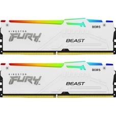 Оперативная память Kingston Fury Beast RGb, DDR5, 32Gb (1x32 Gb), 6000 MHz, CL30, радиатор, RGb, белый